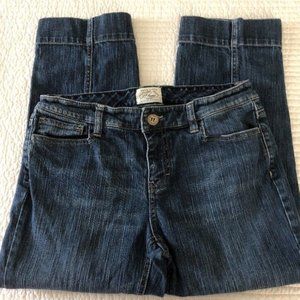 white house black market BLANC 4 Capri Button Leg Jeans WHBM